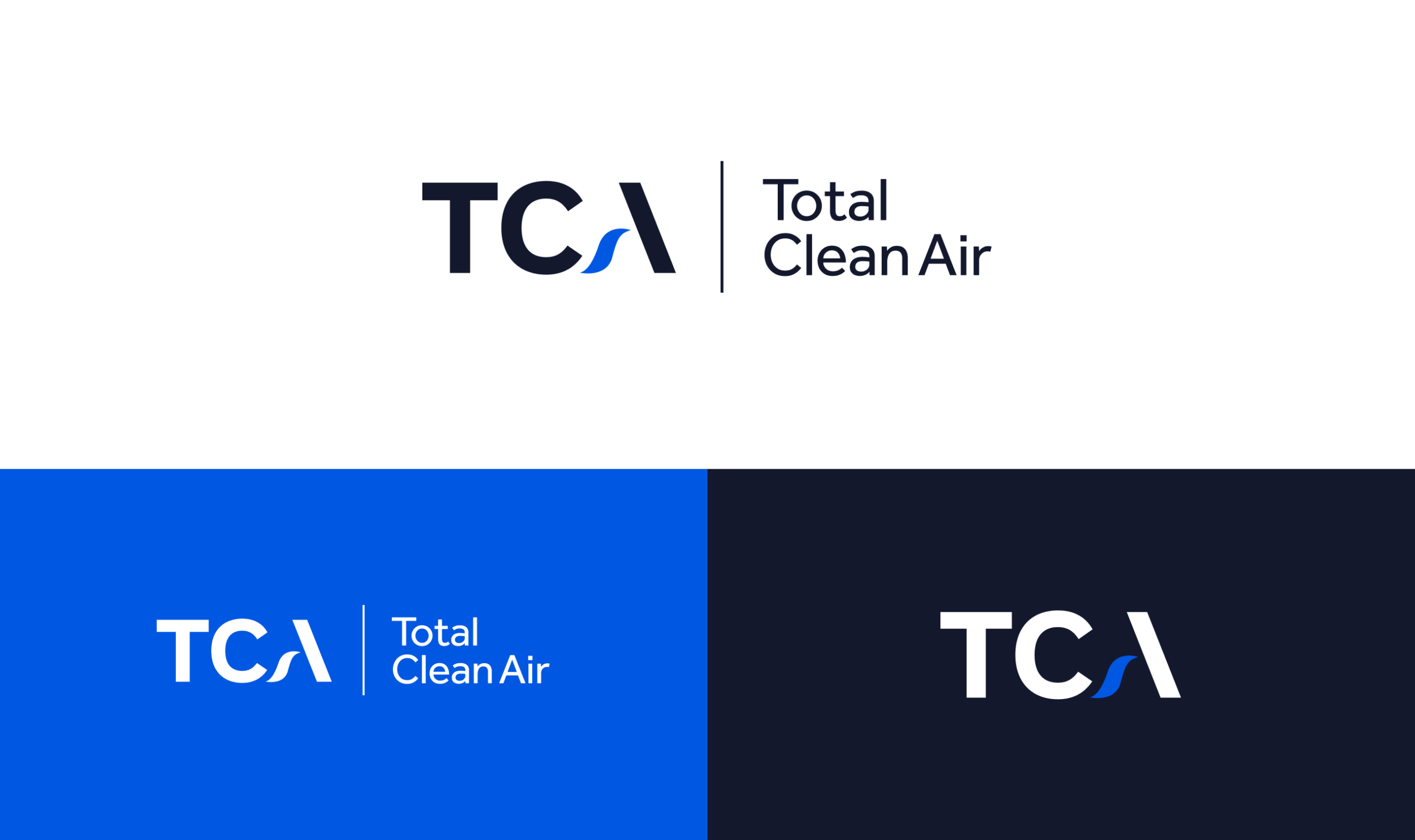 Brand identity design including logo and colour palette for Total Clean Air by RevoStudio