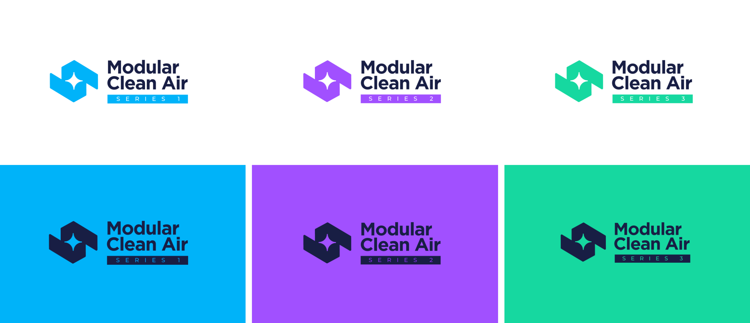Typography and colour palette selection for brand design for modular clean air